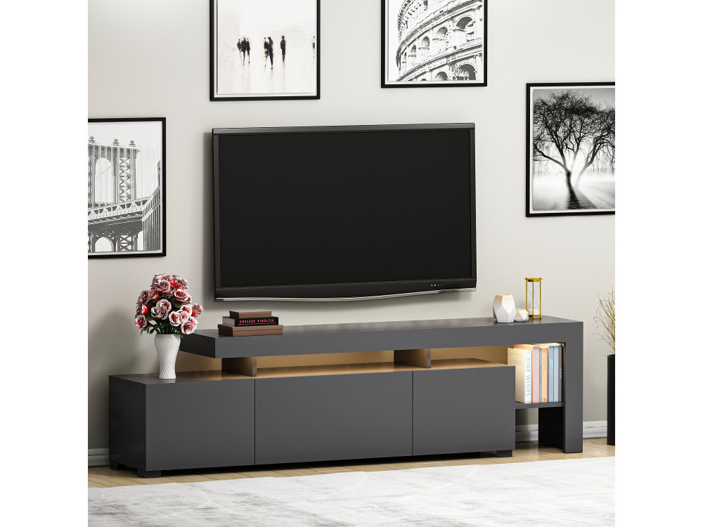 Houten TV-meubel "Beliz" - 192 x 37 x 53 cm - Antraciet