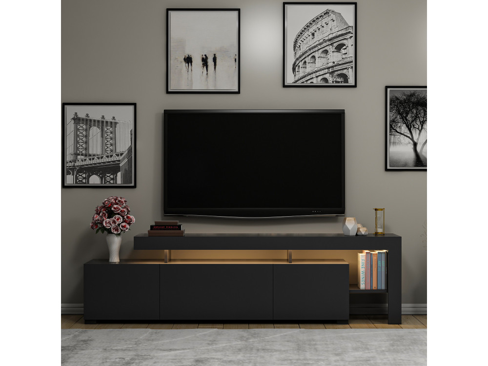 Houten TV-meubel "Beliz" - 192 x 37 x 53 cm - Antraciet