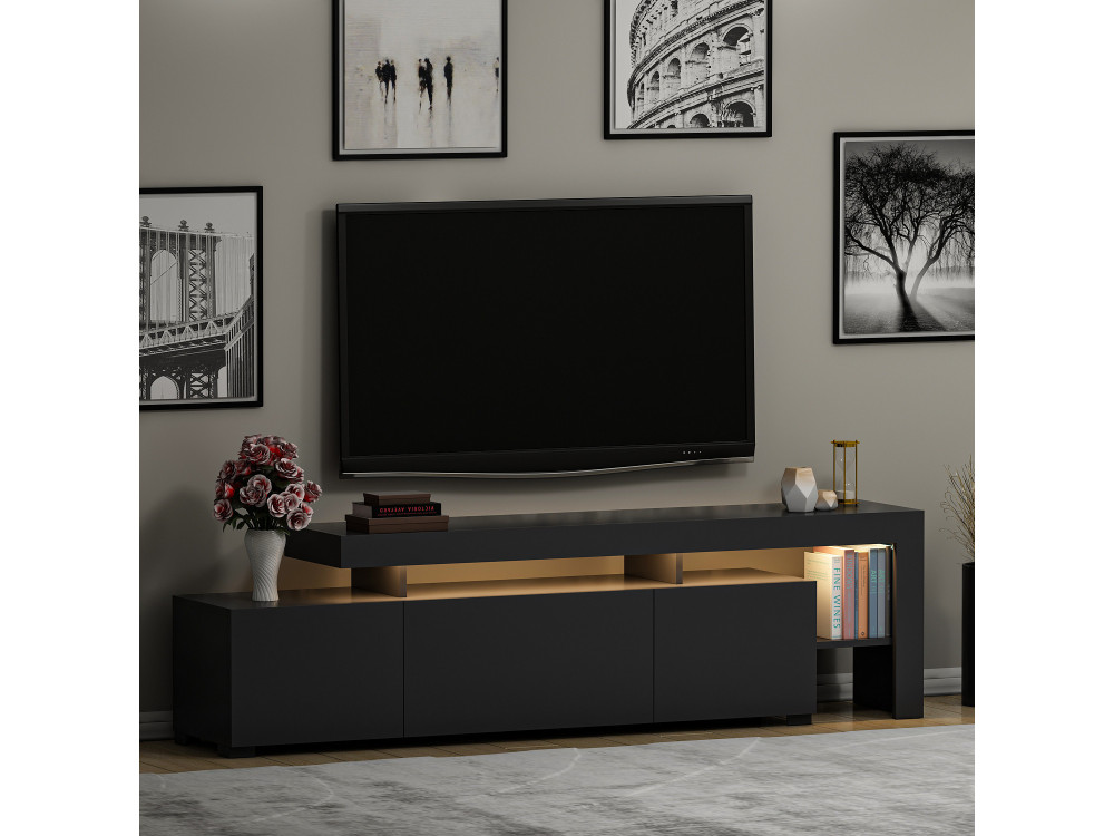 Houten TV-meubel "Beliz" - 192 x 37 x 53 cm - Antraciet