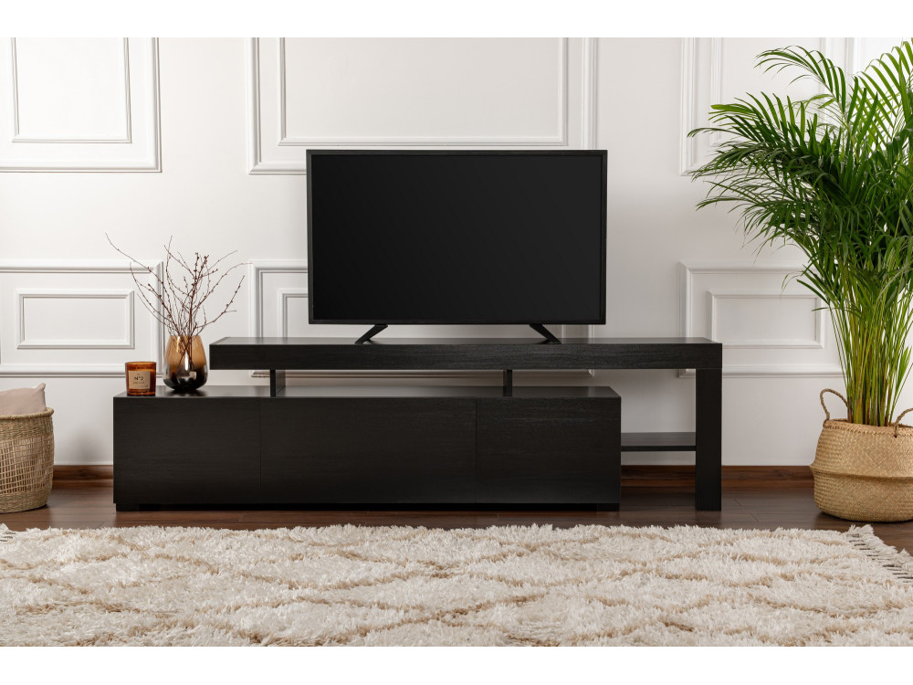 Houten TV-meubel "Beliz" 192 x 37 x 53 cm - Zwart hout