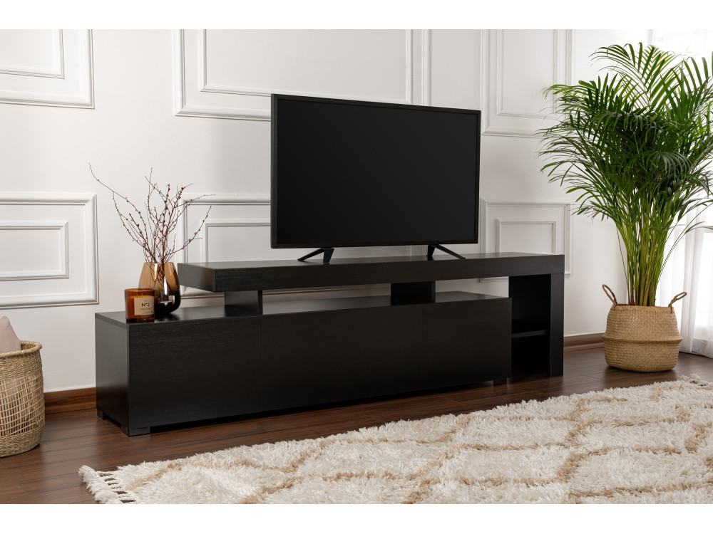 Houten TV-meubel "Beliz" 192 x 37 x 53 cm - Zwart hout