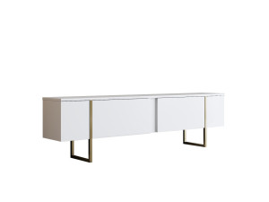 Luxe" houten TV-meubel - 180 x 30 x 50 cm - Witgoud