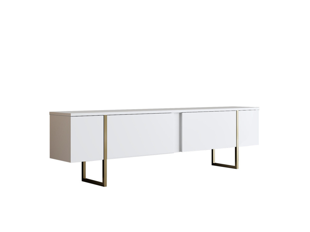 Luxe" houten TV-meubel - 180 x 30 x 50 cm - Witgoud