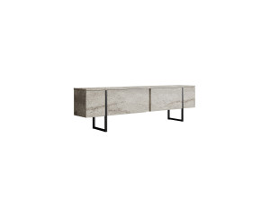 Luxe" houten TV-meubel - 180 x 30 x 50 cm - TravertinZwart