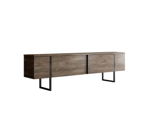 Luxe" houten TV-meubel - 180 x 30 x 50 cm - NotelaarZwart