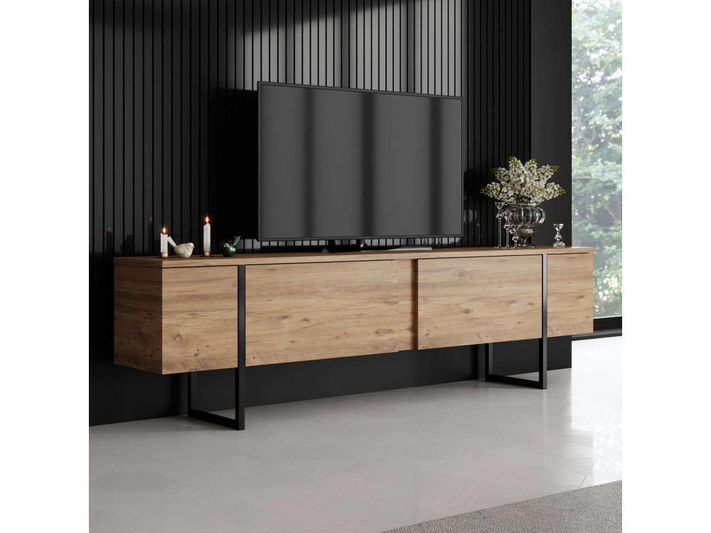 Luxe" houten TV-meubel - 180 x 30 x 50 cm - Bruin