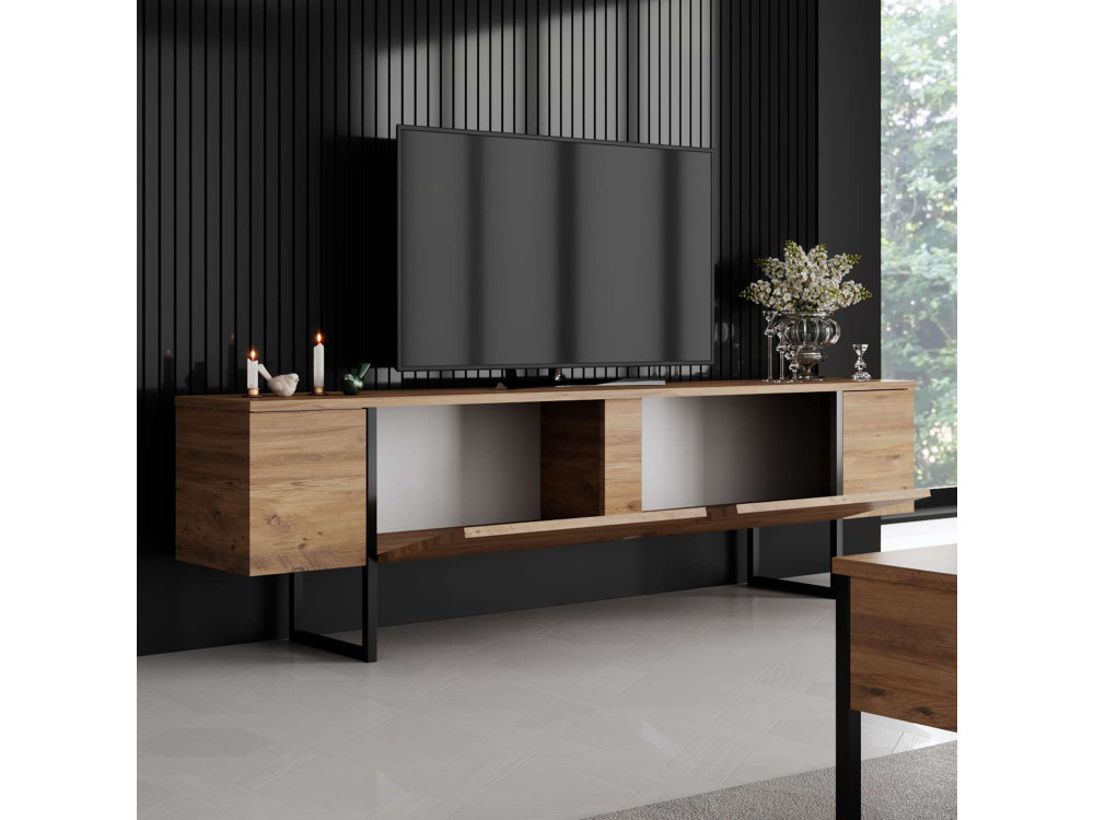 Luxe" houten TV-meubel - 180 x 30 x 50 cm - Bruin