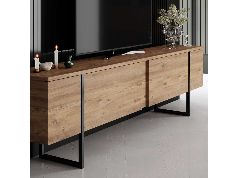 Luxe" houten TV-meubel - 180 x 30 x 50 cm - Bruin