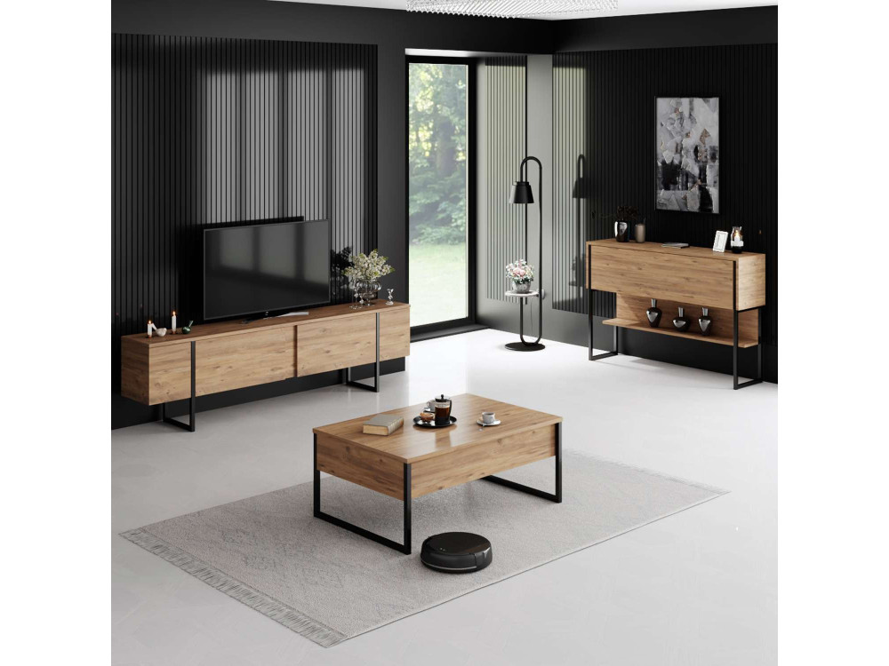 Luxe" houten TV-meubel - 180 x 30 x 50 cm - Bruin