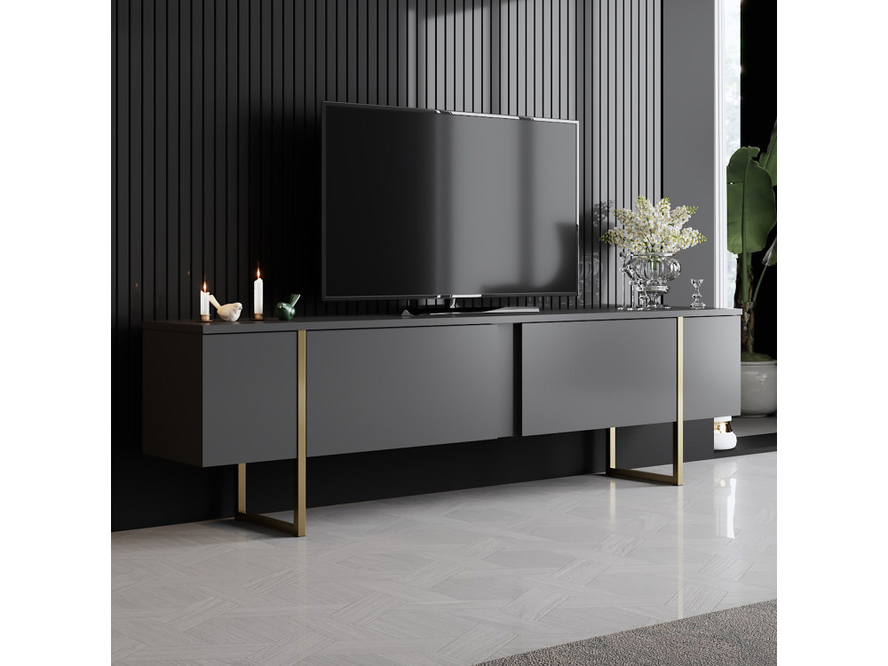 Luxe" houten TV-meubel - 180 x 30 x 50 cm - Goud