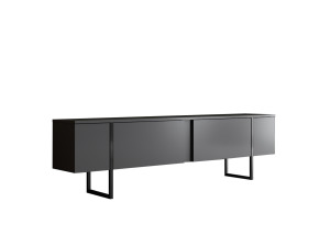 Luxe" houten TV-meubel - 180 x 30 x 50 cm - Zwart