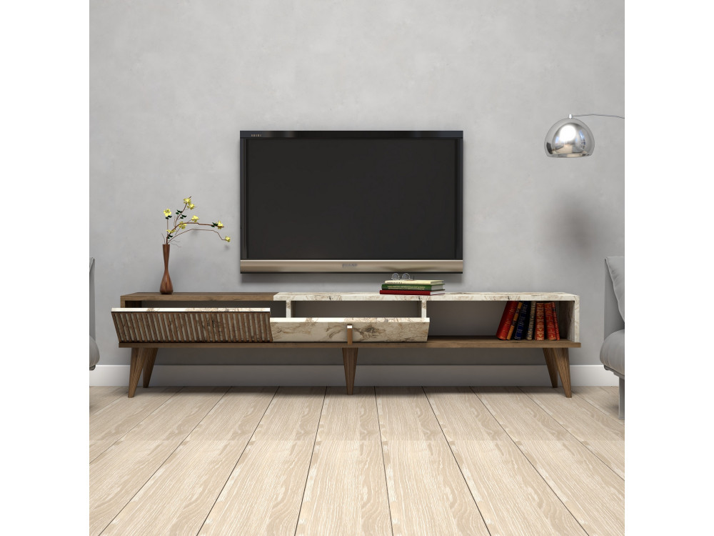 Houten TV-meubel "Milan" - 180 x 35 x 40 cm - NotelaarWit