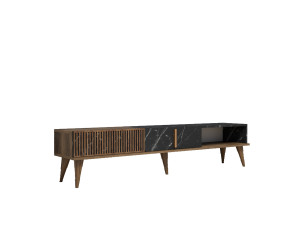Houten TV-meubel "Milan" - 180 x 35 x 40 cm - NotelaarZwart