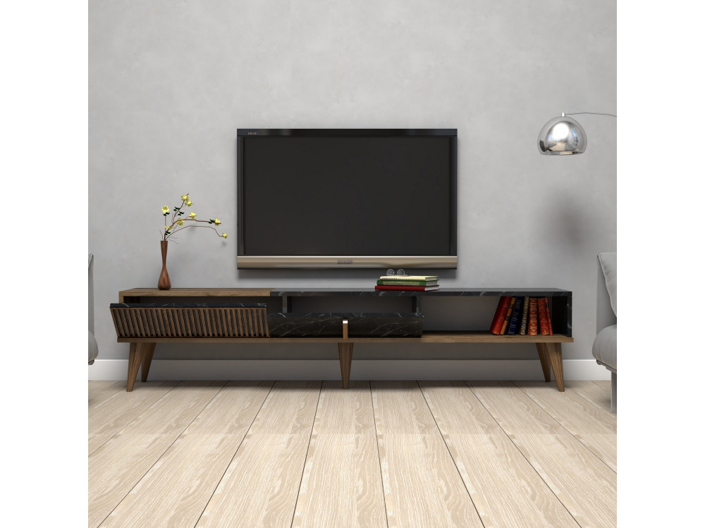 Houten TV-meubel "Milan" - 180 x 35 x 40 cm - NotelaarZwart