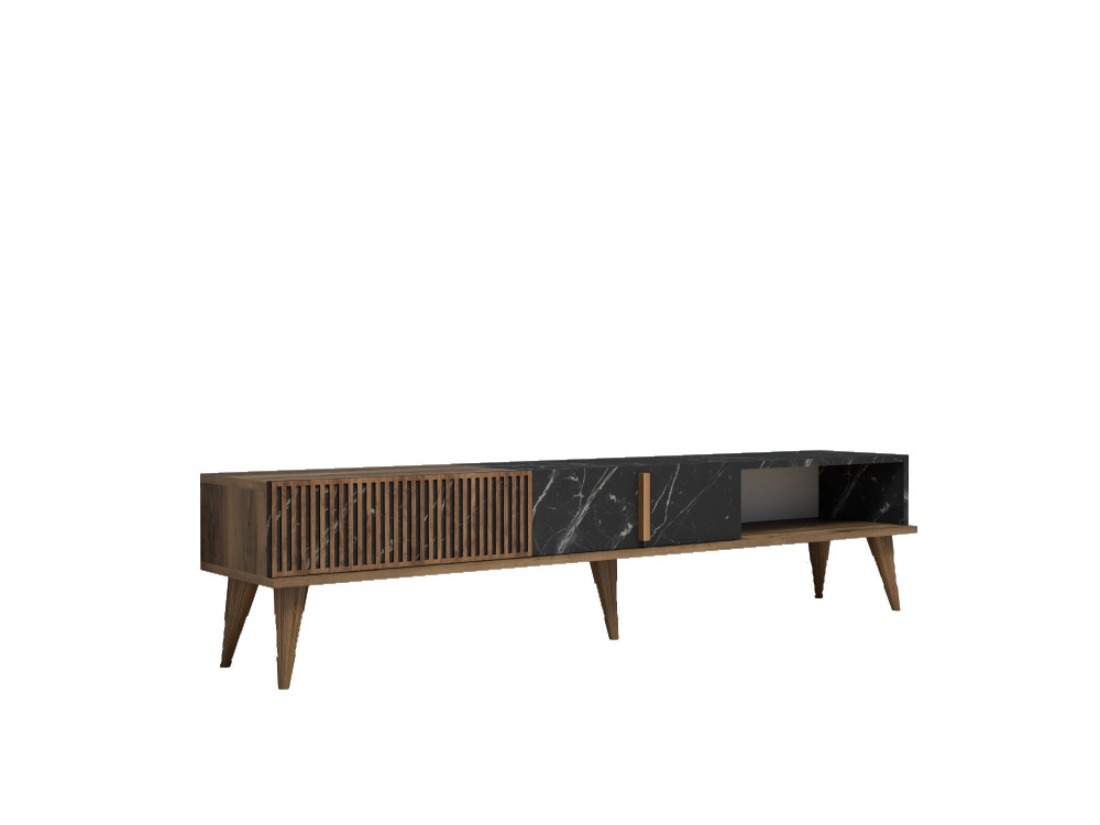 Houten TV-meubel "Milan" - 180 x 35 x 40 cm - NotelaarZwart