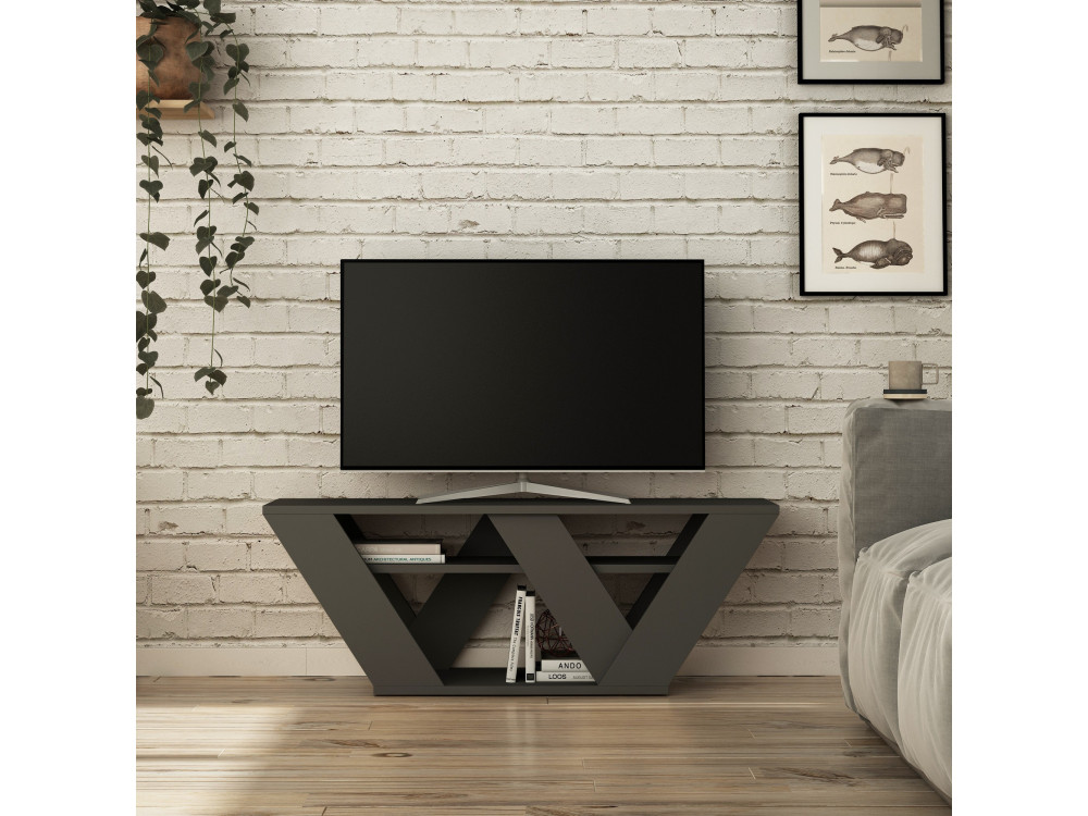 Houten TV-meubel "Pipralla" - 110 x 30 x 40 cm - Antraciet