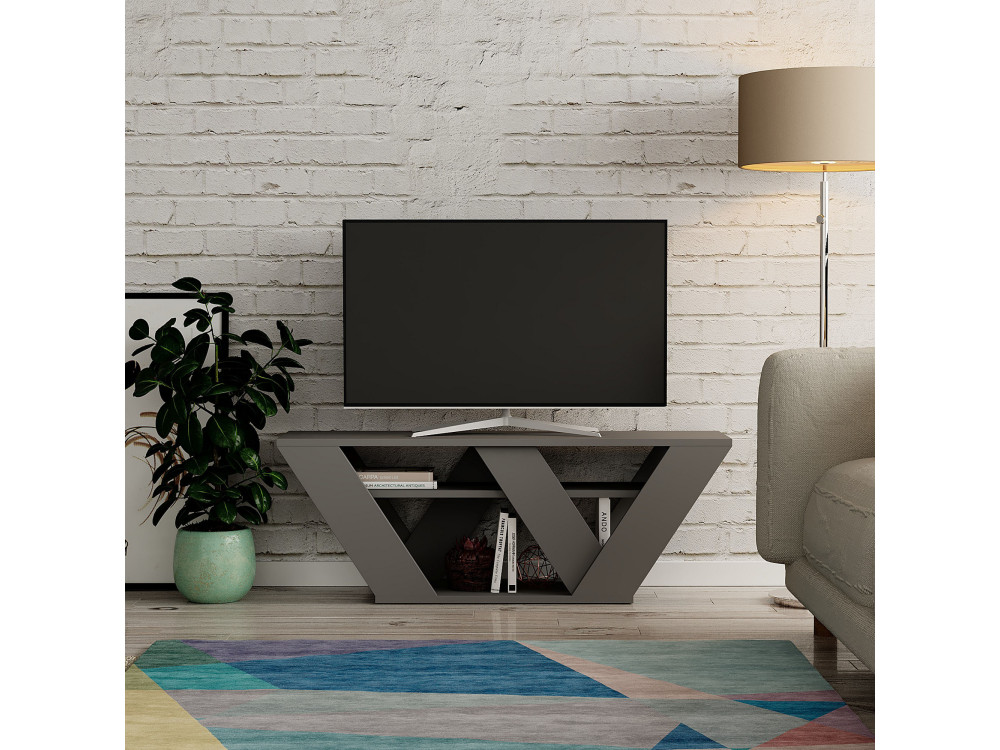 Houten TV-meubel "Pipralla" - 110 x 30 x 40 cm - Antraciet