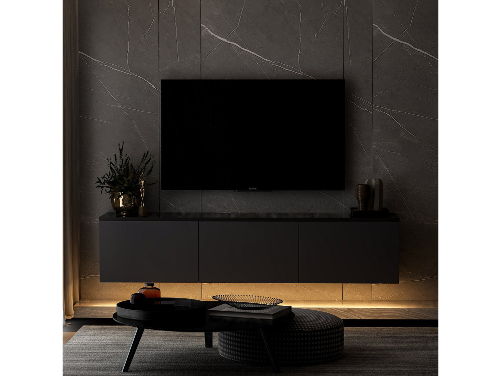 Houten TV-meubel "Neon" - 160 x 32 x 35 cm - Antraciet
