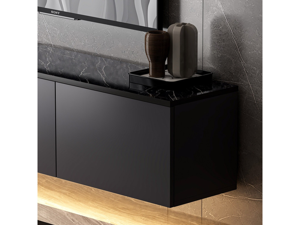 Houten TV-meubel "Neon" - 160 x 32 x 35 cm - Antraciet
