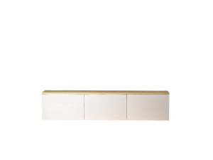 Hangend houten TV-meubel "Neon" met LED-verlichting - 160 x 32 x 35 cm - Wit
