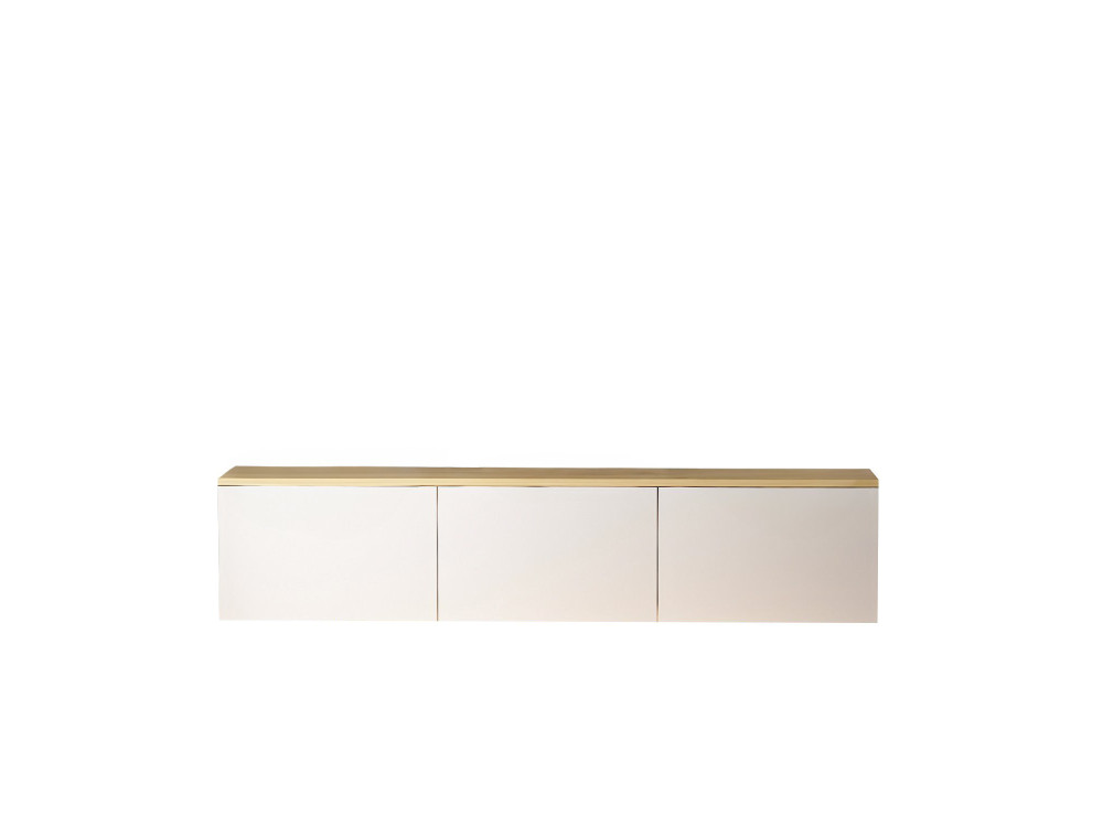 Hangend houten TV-meubel "Neon" met LED-verlichting - 160 x 32 x 35 cm - Wit
