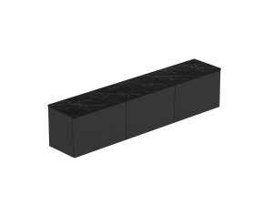 Hangend houten TV-meubel "Neon" met LED-verlichting - 160 x 32 x 35 cm - Antracietgrijs