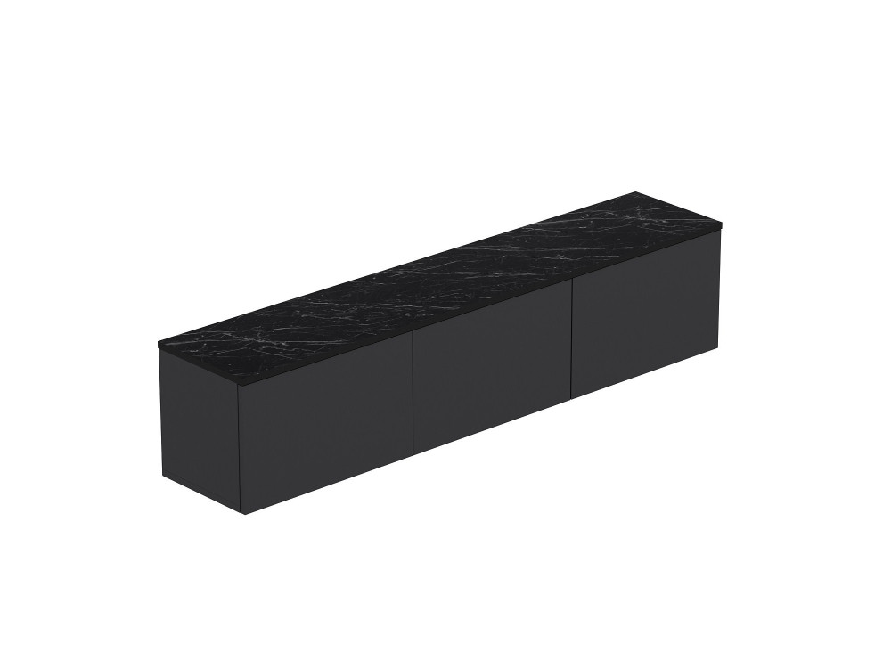 Hangend houten TV-meubel "Neon" met LED-verlichting - 160 x 32 x 35 cm - Antracietgrijs