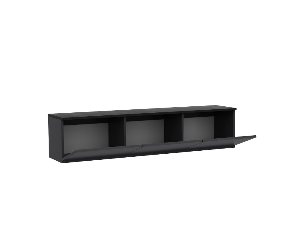 Hangend houten TV-meubel "Neon" met LED-verlichting - 160 x 32 x 35 cm - Antracietgrijs
