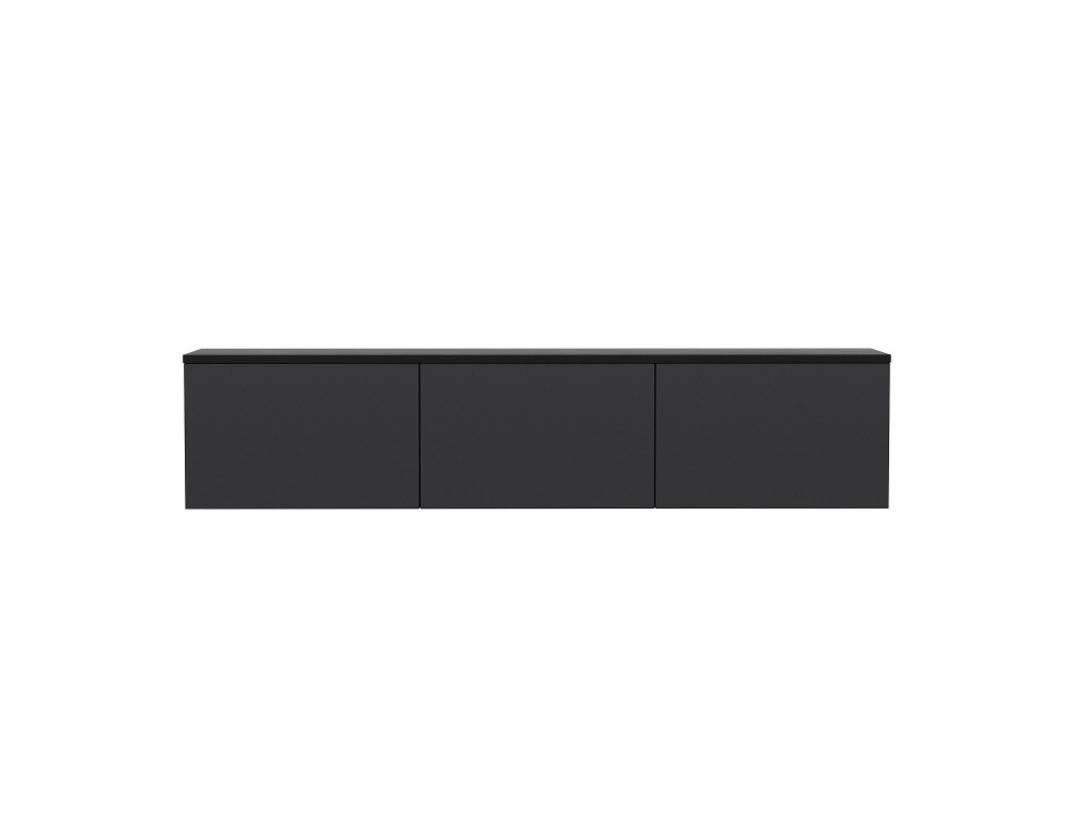 Hangend houten TV-meubel "Neon" met LED-verlichting - 160 x 32 x 35 cm - Antracietgrijs