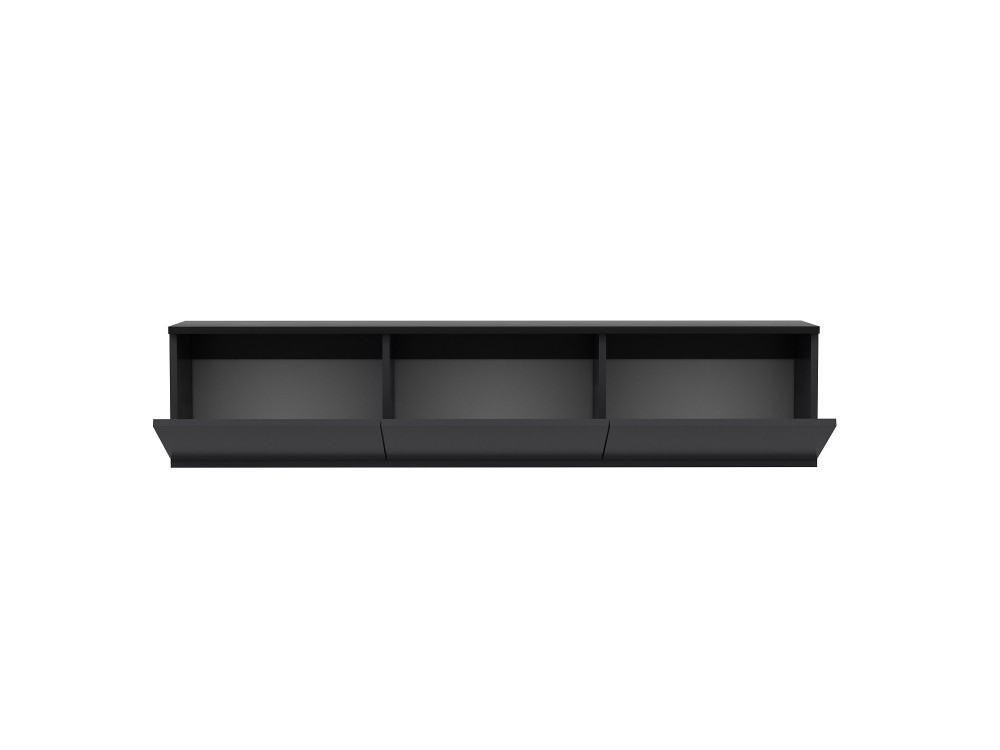 Hangend houten TV-meubel "Neon" met LED-verlichting - 160 x 32 x 35 cm - Antracietgrijs
