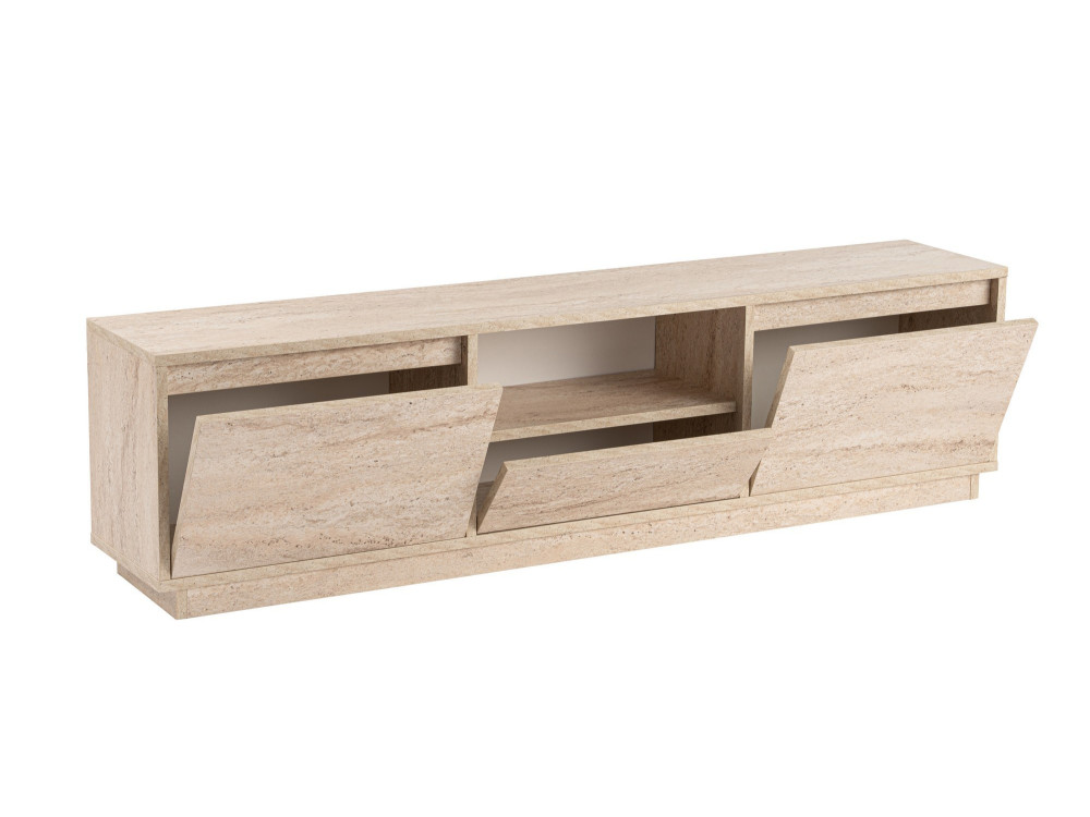 Houten TV-meubel "Vanguard" - 160 x 29 x 42 cm - Travertin