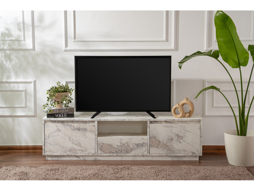 Houten TV-meubel "Vanguard" 160 x 30 x 42 cm - Freesia marmer