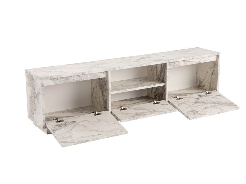 Houten TV-meubel "Vanguard" 160 x 30 x 42 cm - Freesia marmer