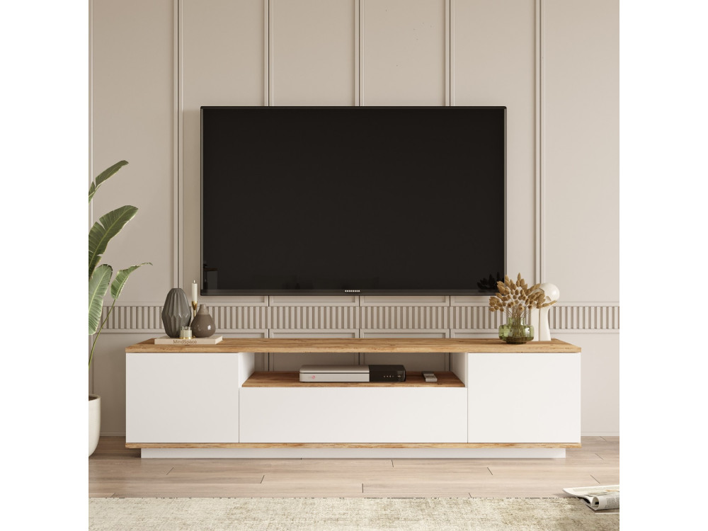 FR7" houten TV-meubel - 180 x 44 x 44 cm - Atlantic PineWit