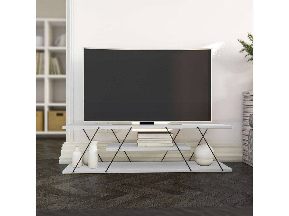 April" houten TV-meubel - 120 x 30 x 33 cm - Wit