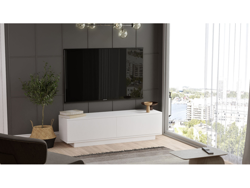 FN1" houten TV-standaard - 140 x 35 x 38 cm - Wit