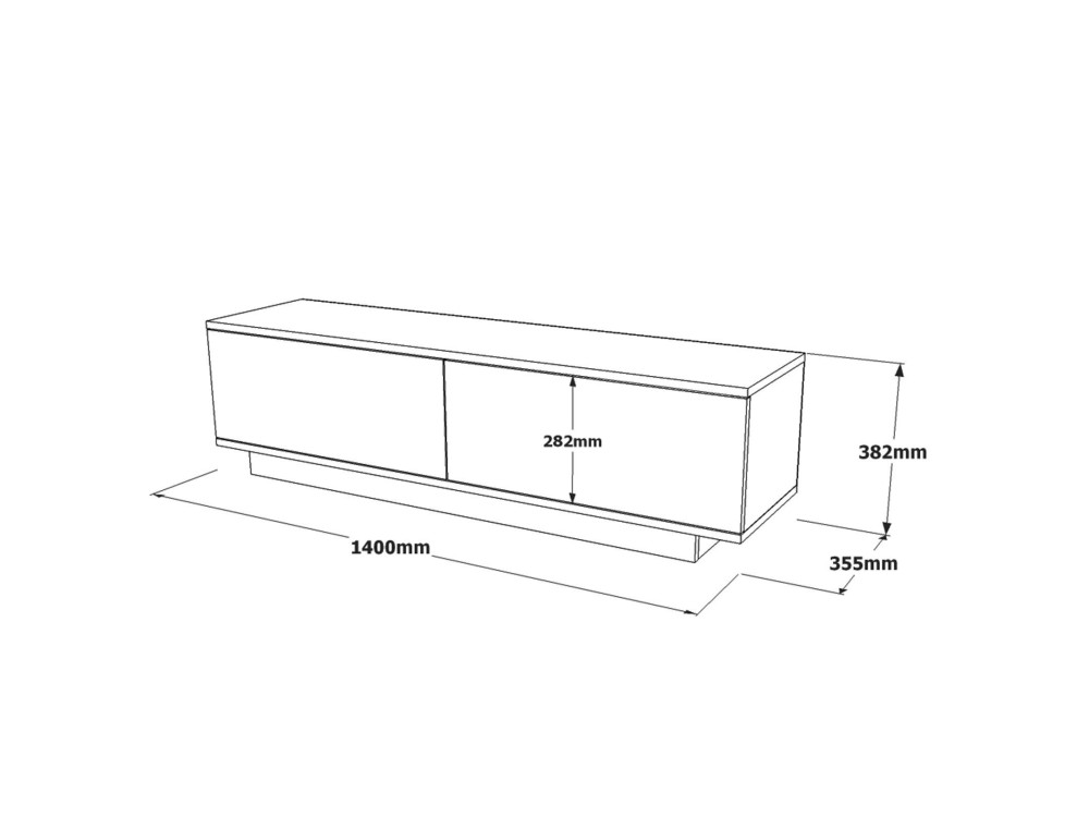 FN1" houten TV-standaard - 140 x 35 x 38 cm - Wit