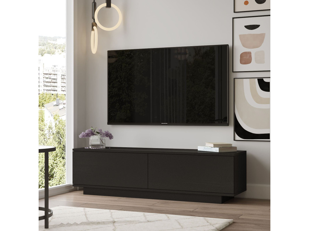 FN1" houten TV-standaard - 140 x 35 x 38 cm - Zwart
