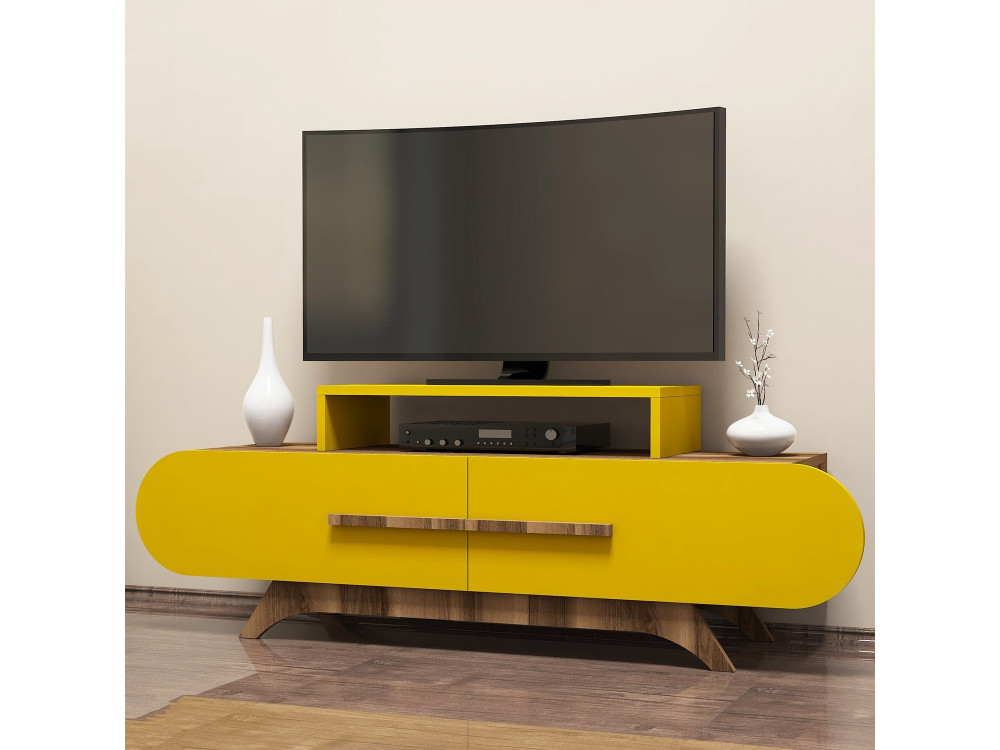 Houten TV-meubel "Rose" - 145 x 36 x 49 cm - NotelaarGeel