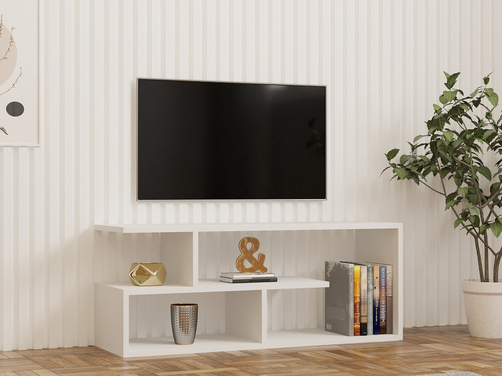 Houten TV-meubel "Cafu" - 100 x 29 x 40 cm - Wit