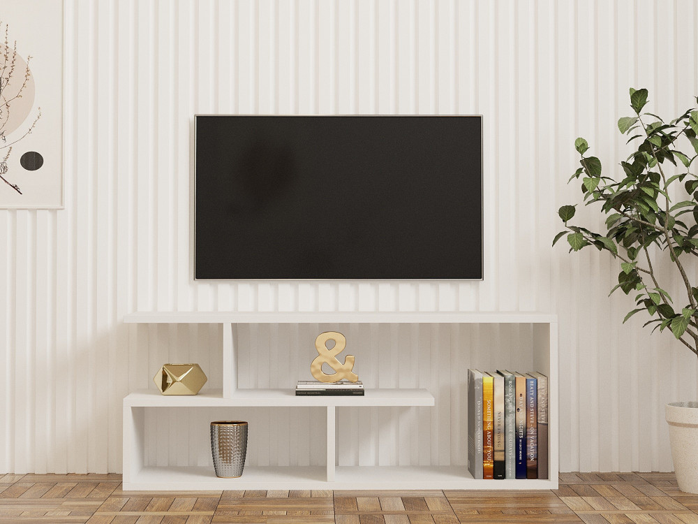Houten TV-meubel "Cafu" - 100 x 29 x 40 cm - Wit