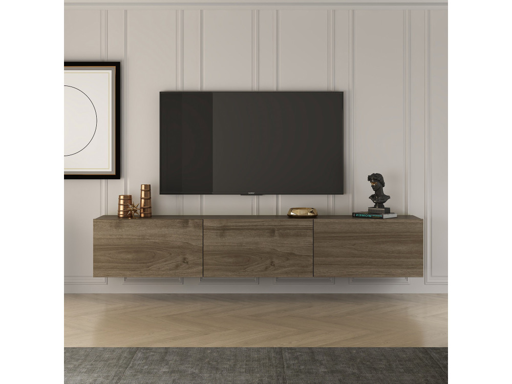 West" houten TV-meubel - 150 x 32 x 30 cm - Notelaar