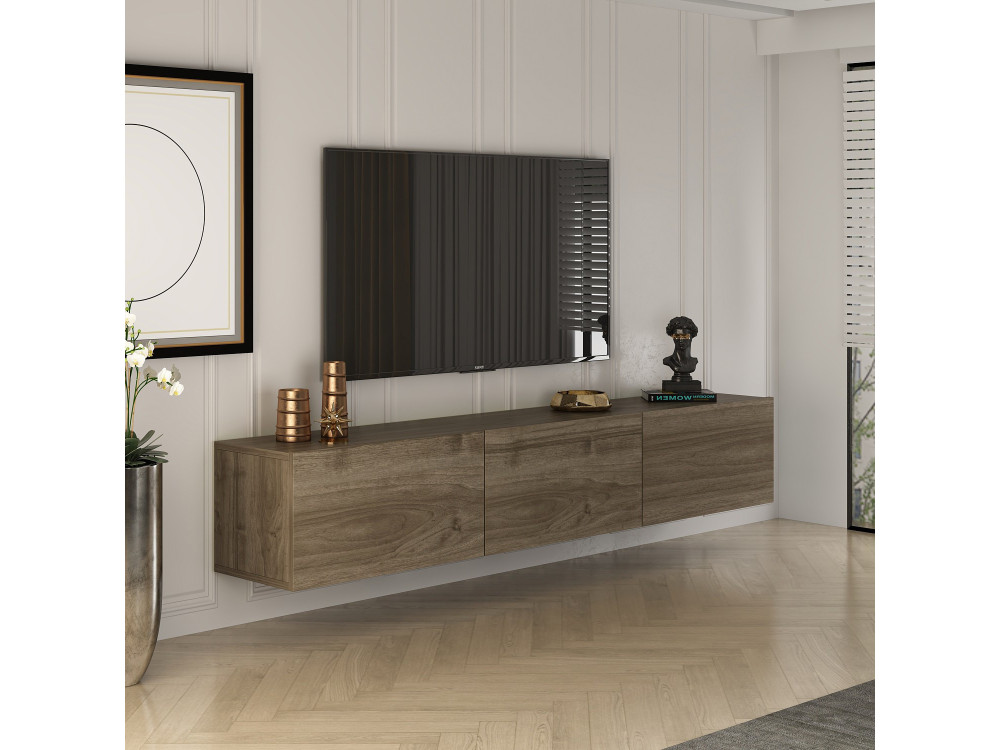 West" houten TV-meubel - 150 x 32 x 30 cm - Notelaar