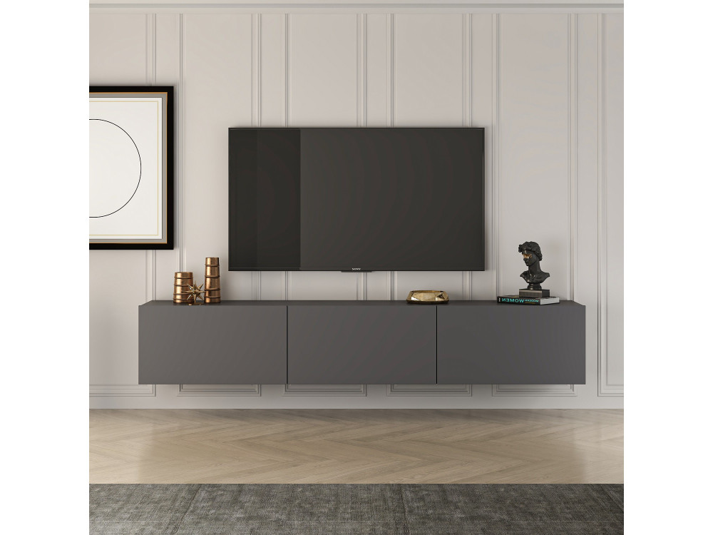 West" houten TV-meubel 150 x 32 x 30 cm - Antraciet