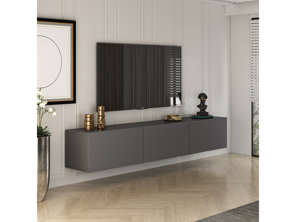 West" houten TV-meubel 150 x 32 x 30 cm - Antraciet