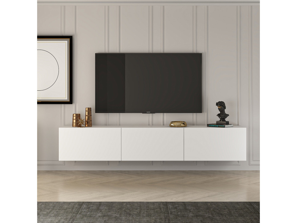 West" houten TV-meubel 150 x 32 x 30 cm - Wit
