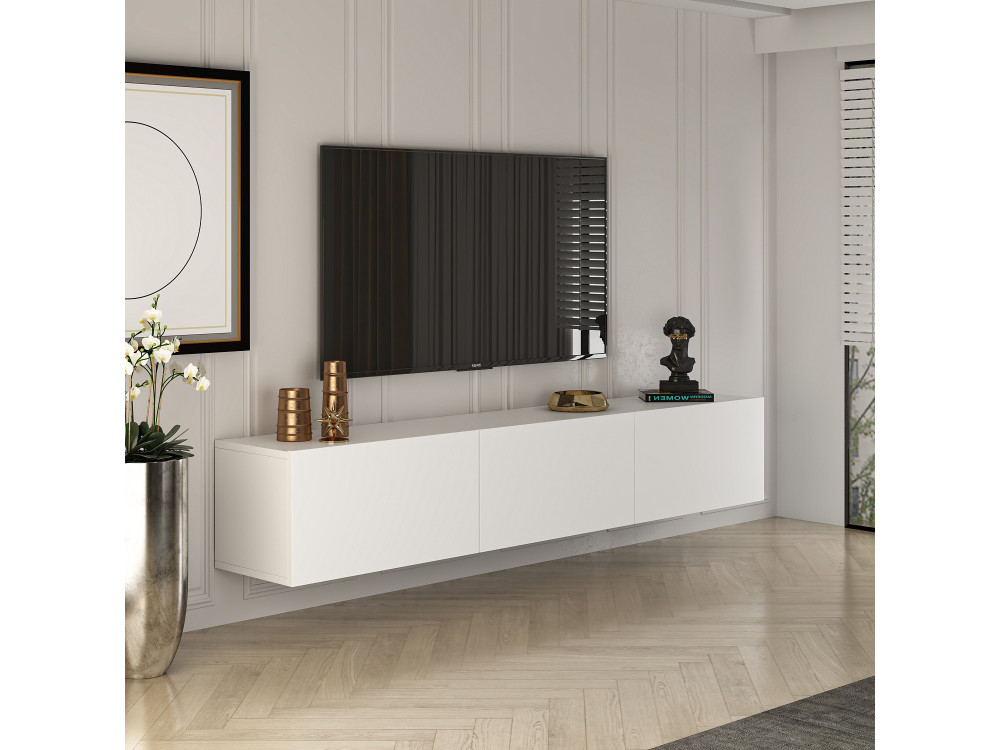West" houten TV-meubel 150 x 32 x 30 cm - Wit