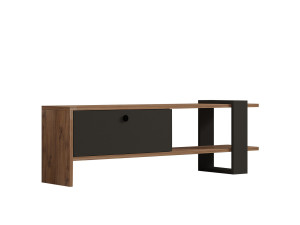 Houten TV-meubel "Ova" - 120 x 25 x 36 cm - Eiken-Anthraciet