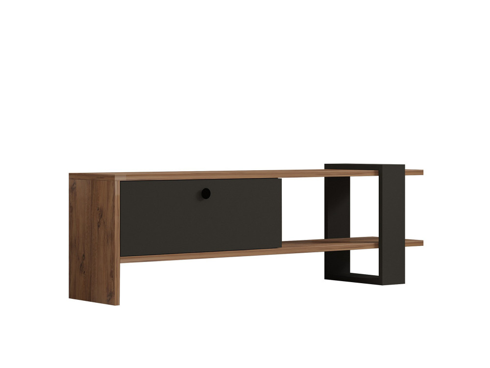 Houten TV-meubel "Ova" - 120 x 25 x 36 cm - Eiken-Anthraciet