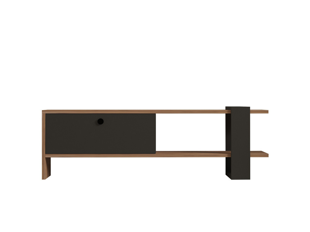 Houten TV-meubel "Ova" - 120 x 25 x 36 cm - Eiken-Anthraciet